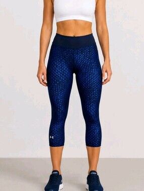 Under Armour Leggings Medium Adult Blue Capri Compression Yoga Womens M